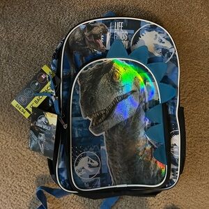 Dinosaur Themed Backpack with Blue Accents